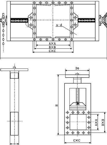 電動手動方形刀閘閥500×500（生產(chǎn)廠家）